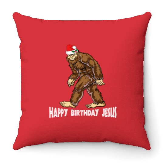 Bigfoot Christmas Throw Pillows Boys Kids Youth Women Men