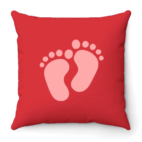 Baby Feet Pastel Pink Pregnancy Maternity Throw Pillows