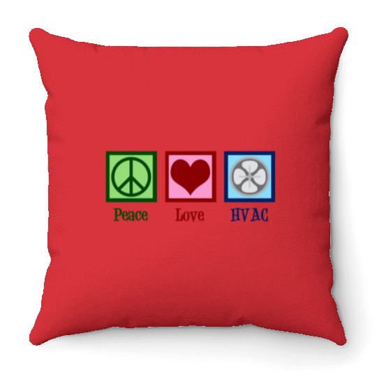 Peace Love HVAC Throw Pillows