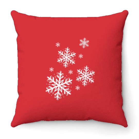 Snowflakes I LOVE WINTER Throw Pillows
