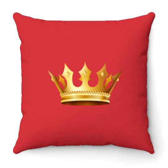 King prince monarch VIP golden crown gold image Throw Pillows