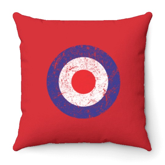 Royal Air Force World War II Spitfire Logo Retro Throw Pillows