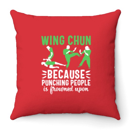 Wing chun Throw Pillows Kung Fu Martial Arts usa sport