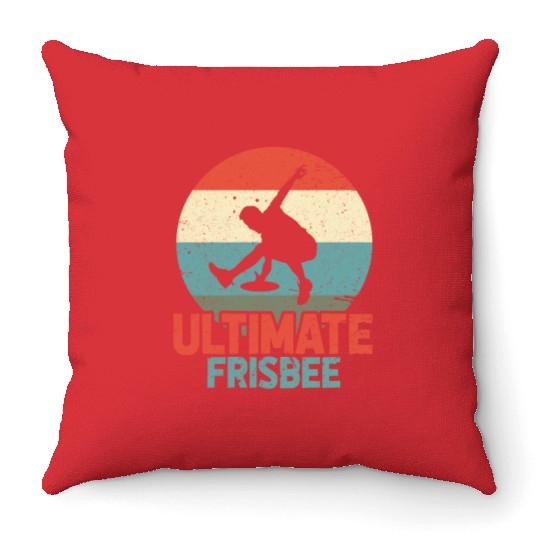 Ultimate Frisbee Retro Throw Pillows