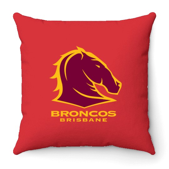 BRISBANE BRONCOS NRL TEAM LOGO PET TANK CAT OR DOG Throw Pillows