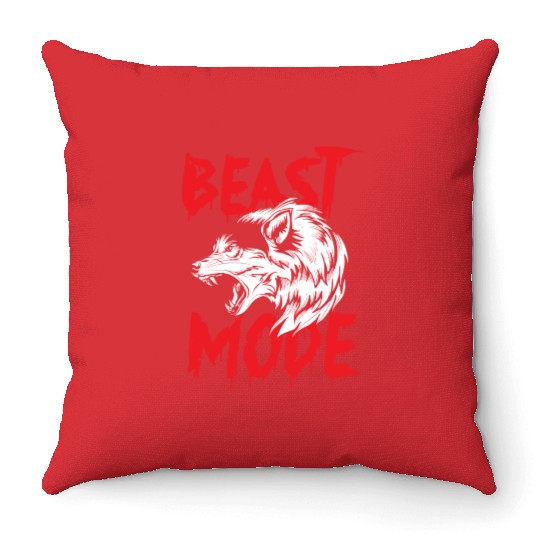 Wolf pack predator wild lonely animal moon Throw Pillows