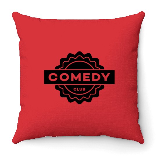 Comedy club free Throw Pillows