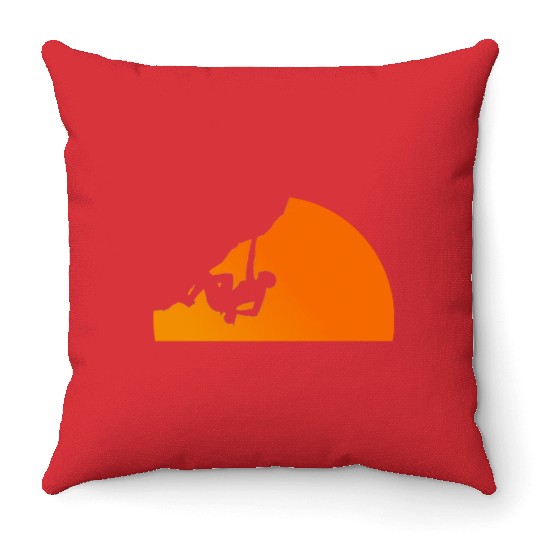 Climbing Sun - Climbing, Bouldering, Mountains, Gi Throw Pillows