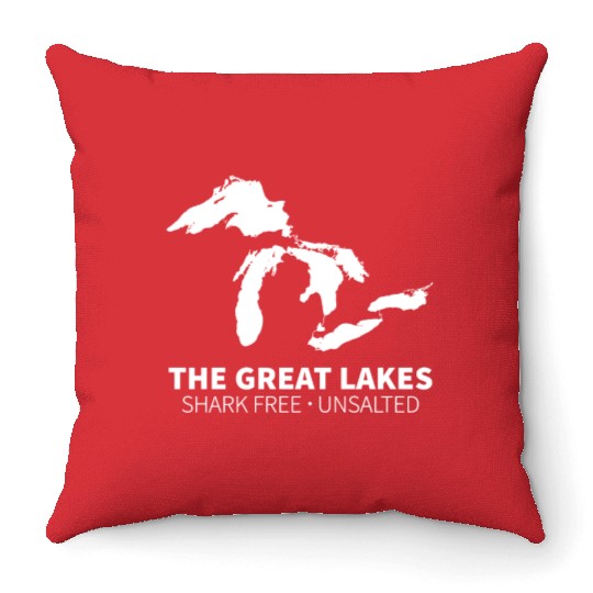Great Lakes Shark Free Unsalted Throw Pillows