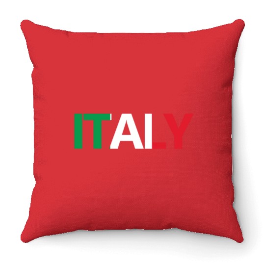 ITALY with the italian flag in the background Throw Pillows