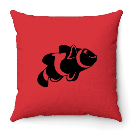 Clown fish animal Throw Pillows