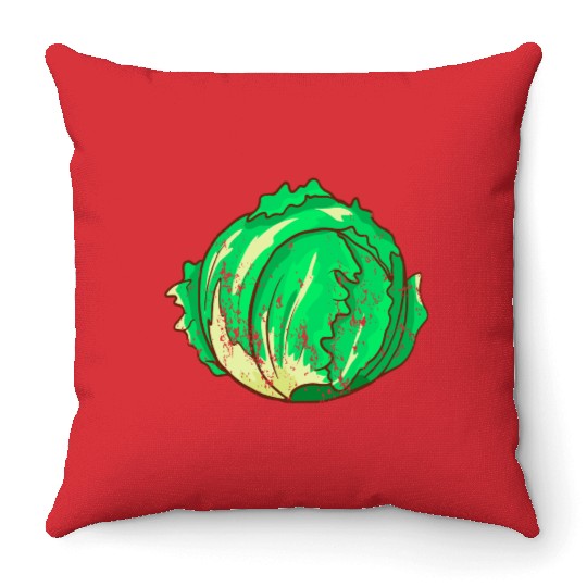 Retro Vintage Grunge Style Lettuce Throw Pillows