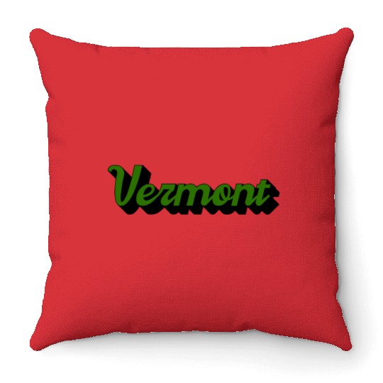 Green Vermont Throw Pillows
