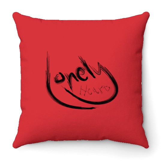 lonely heart Throw Pillows