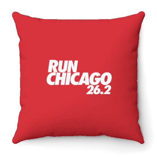 run chicago Throw Pillows