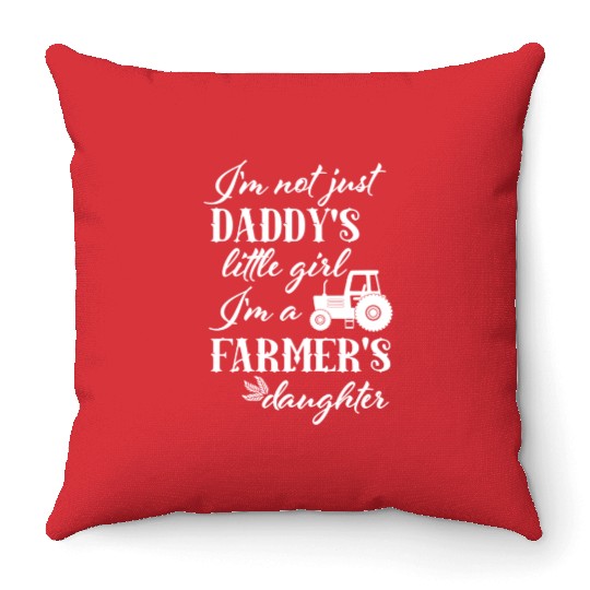 Farmer's Daughter Daddy's Little Girl Farm Tractor Throw Pillows