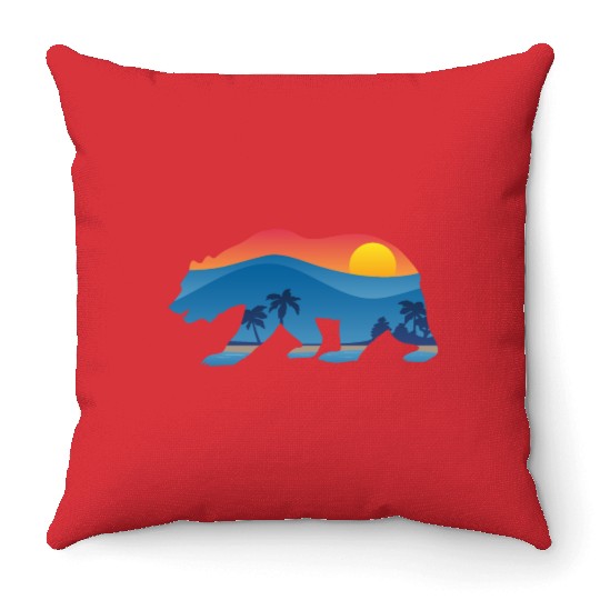 California Bear Throw Pillows