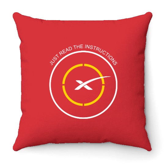 Read The Instructions SpaceX Droneship Elon Musk Throw Pillows