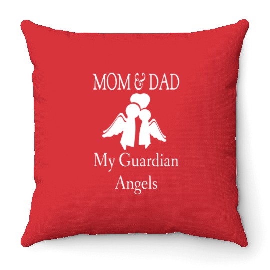 mom and dad my guardian angles mom Throw Pillows