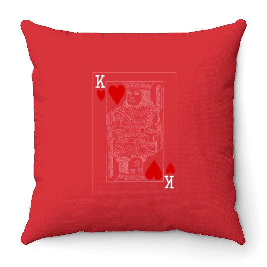KING OF HEARTS PLAYING CARD Throw Pillows