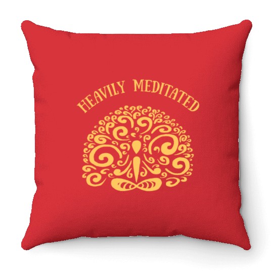 Heavily Meditated Throw Pillows Mindfulness Yoga Spiritual