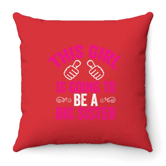 Big Sister Throw Pillows, Funny Big Sister Throw Pillows