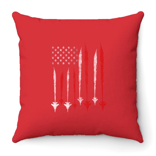 US F35 Fighter Jet Aviation USA Gift Throw Pillows