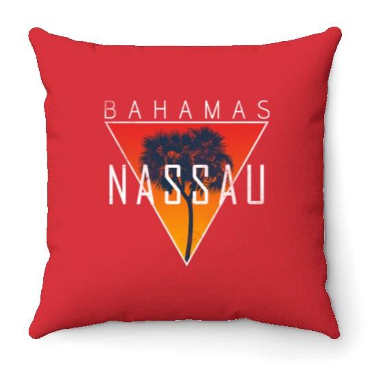 Bahamas Nassau Palms Holiday Throw Pillows