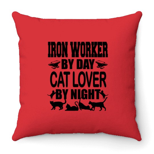 Iron Worker Cats t Funky Jokes Throw Pillows
