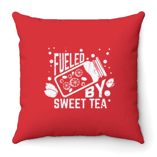 Fueled By Sweet Tea I Funny Southern Country Throw Pillows