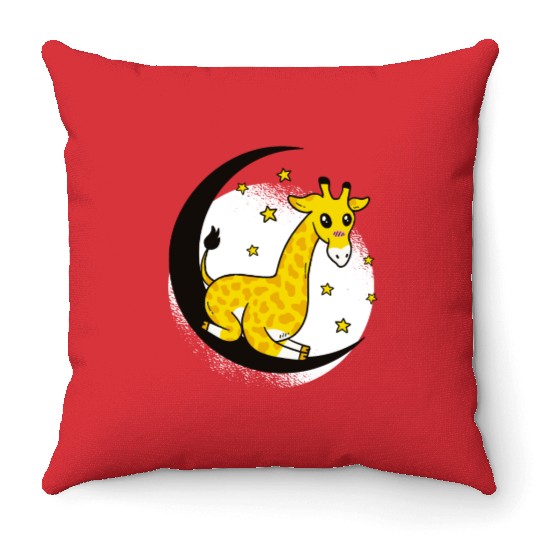 Night Giraffe Throw Pillows