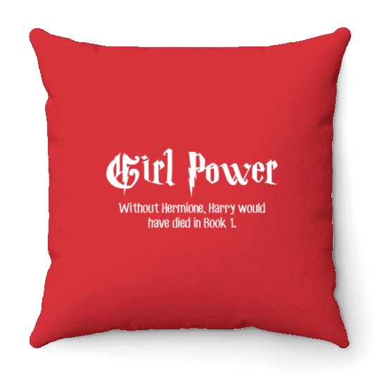 Wizard Girl Power Sorcerer Mythology Funny Gift Throw Pillows