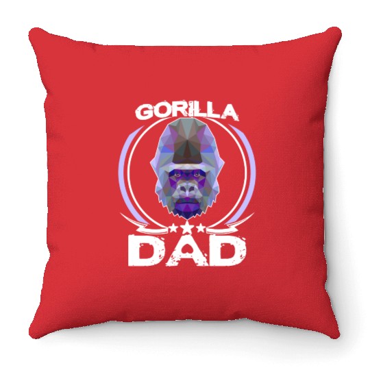 Gorilla Dad Throw Pillows For Fathers Day Animal Lover Throw Pillows