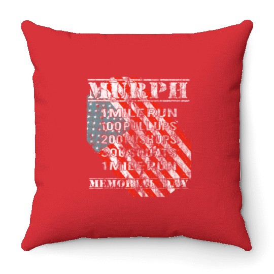2019 Murph Challenge Memorial Day WOD Workout Gym Throw Pillows