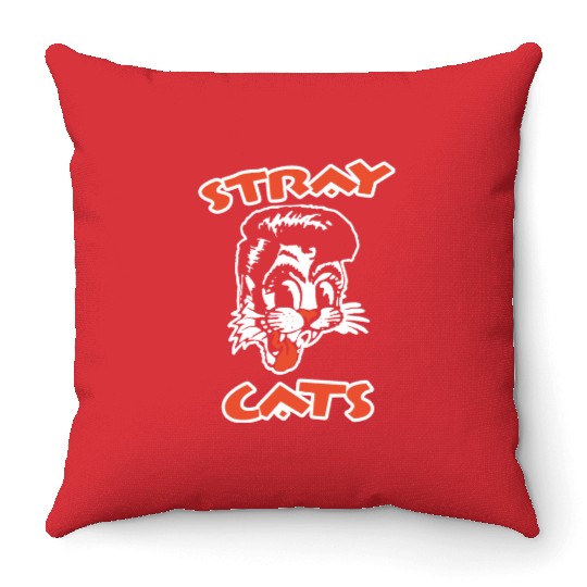 STRAY CATS Rockabilly Cool Cat Tattoo Throw Pillows