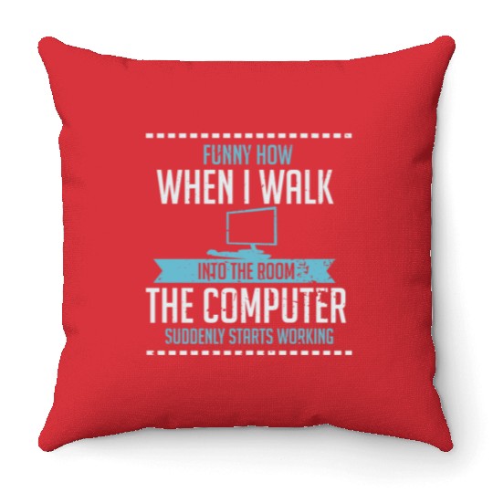 Funny Computer Geek Throw Pillows: Tech Support I Software