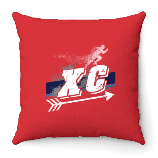 XC Cross Country Running Throw Pillows