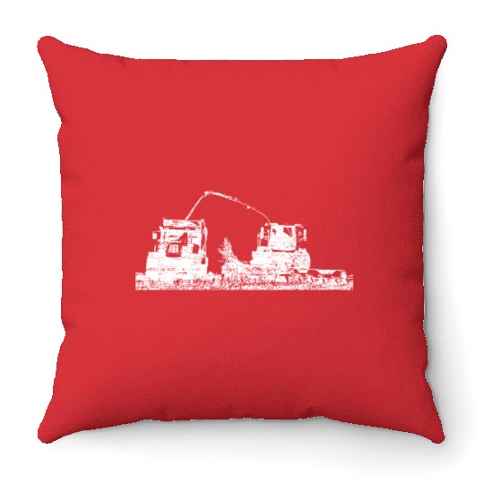 Corn chopper chopping corn harvester farmer Throw Pillows