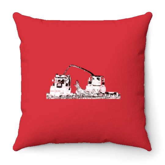 Corn chopper chopping corn maize farmer Throw Pillows