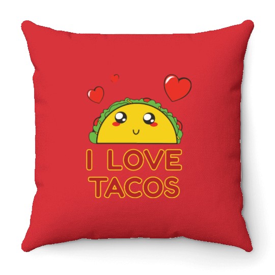 I Love Tacos Throw Pillows