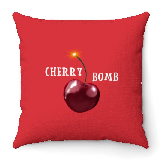 Cherry bomb big Throw Pillows