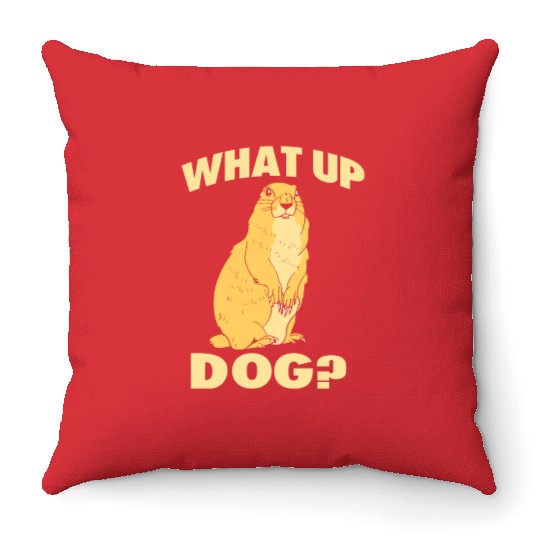 Prairie Dog Groundhog Squirrel Xerini Rodent Throw Pillows