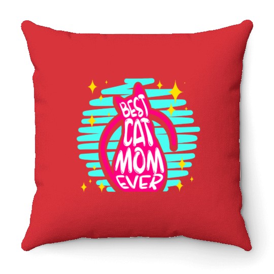Cat Mom Throw Pillows