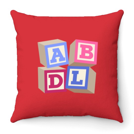 AB DL ageplay ABDL adult baby diaper baby Throw Pillows