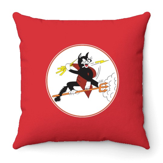 Fighter Squadron 191 (VF-191) Satan's Kittens Throw Pillows