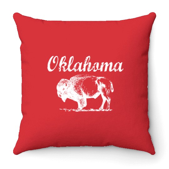 Oklahoma Buffalo Tribal Native American Country Ok Throw Pillows