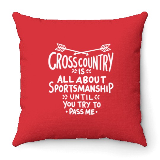 Cross Country Running Throw Pillows
