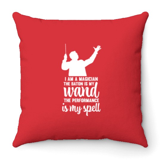 Orchestra Conductor Baton Musical Director Maestro Throw Pillows