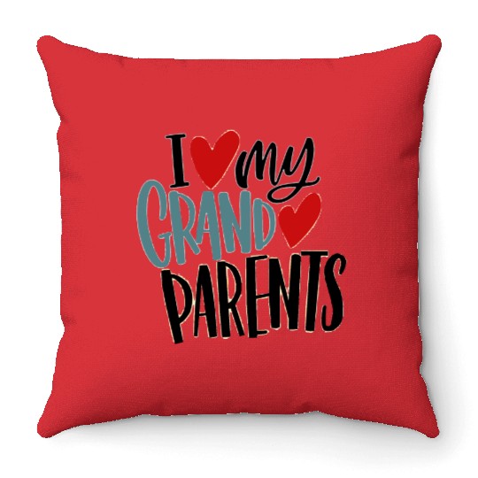 I love my grand parents Throw Pillows