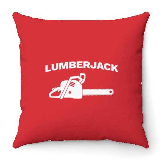 Chainsaw Lumberjack Throw Pillows